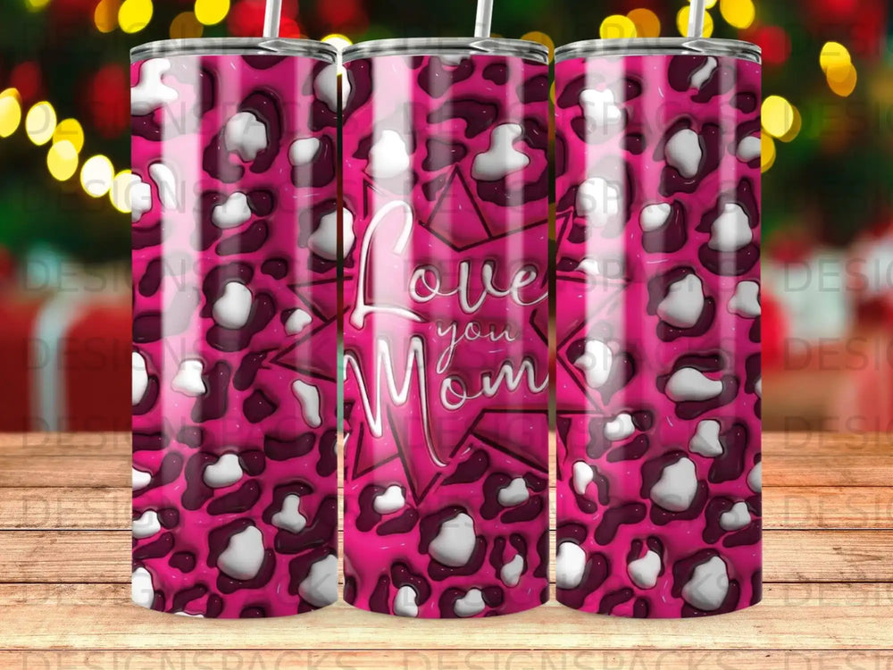 Love you Mom Pink Leopard Pattern Tumbler product type