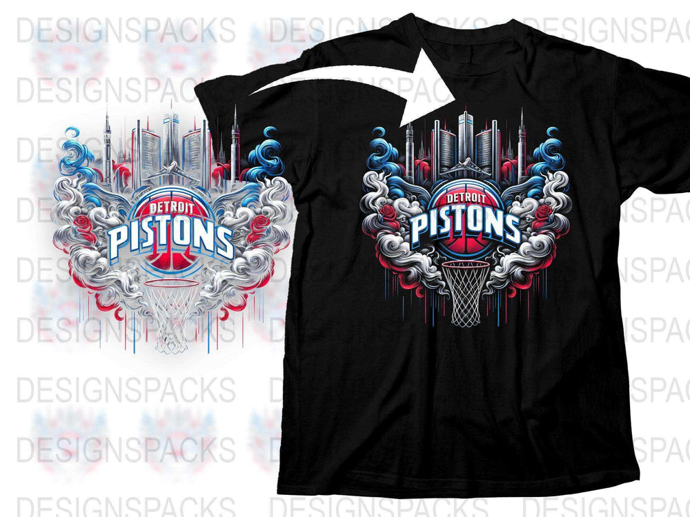 Detroit Pistons T-Shirt, NBA Team Graphic Tee, Urban Style Basketball Apparel, Men's Sports Fashion