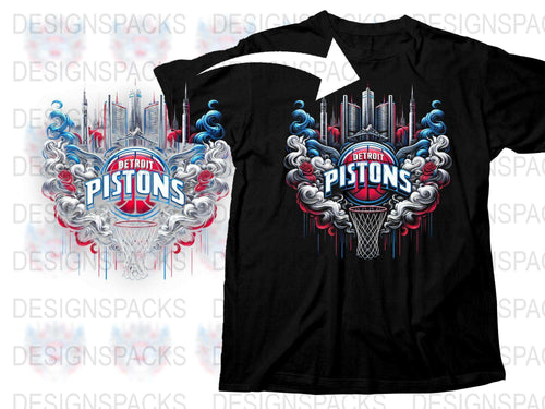 Detroit Pistons T-Shirt, NBA Team Graphic Tee, Urban Style Basketball Apparel, Men's Sports Fashion