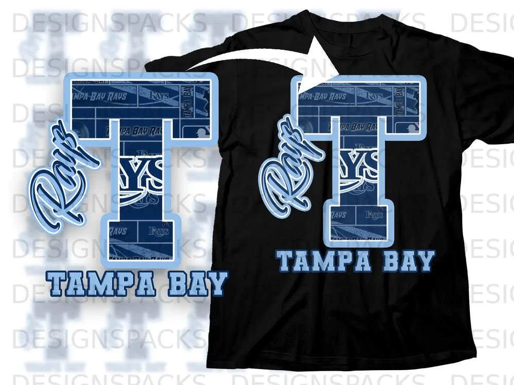 Tampa Bay Rays T Graphic Design Black Shirt