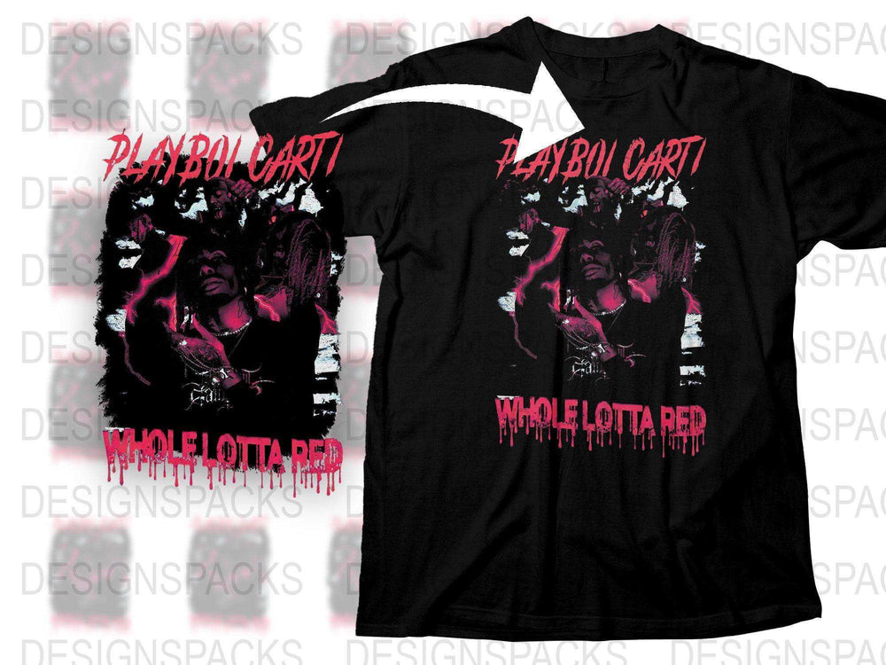 Playboi Carti Whole Lotta Red Album Art T-Shirt, Hip Hop Merch, Black Graphic Tee, Music Fan Apparel, Urban Streetwear Style Shirt
