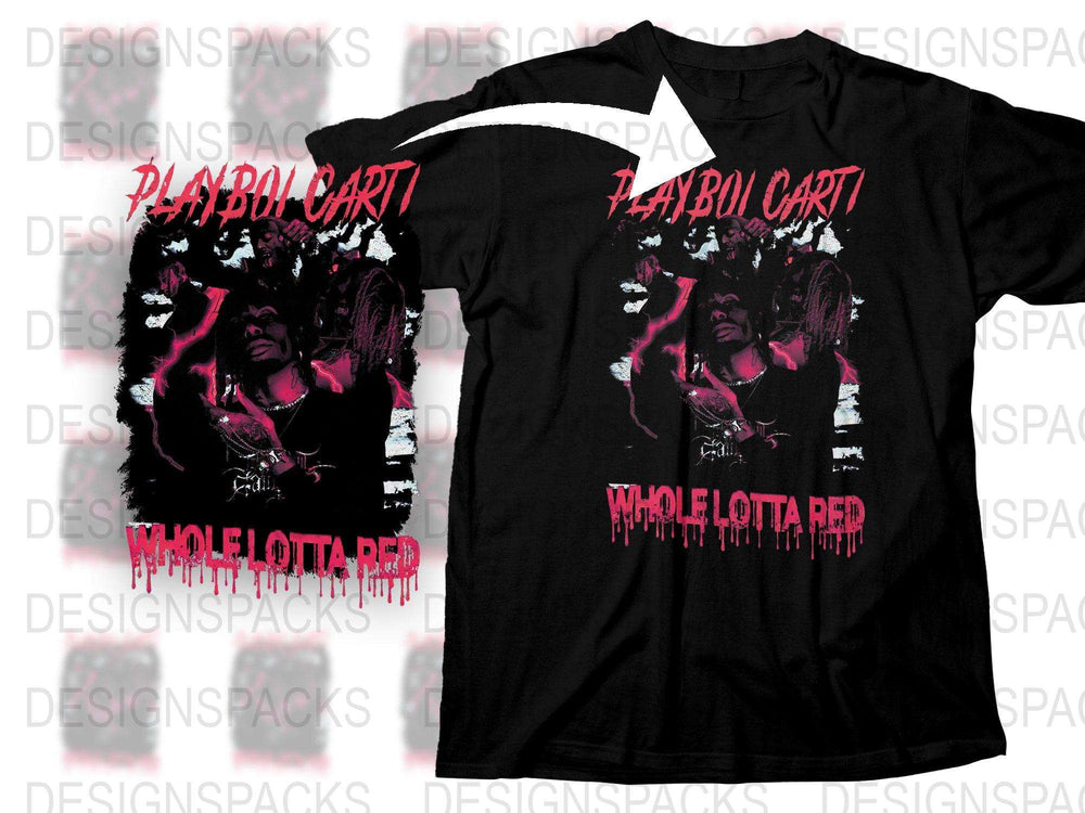 Playboi Carti Whole Lotta Red Album Art T-Shirt, Hip Hop Merch, Black Graphic Tee, Music Fan Apparel, Urban Streetwear Style Shirt