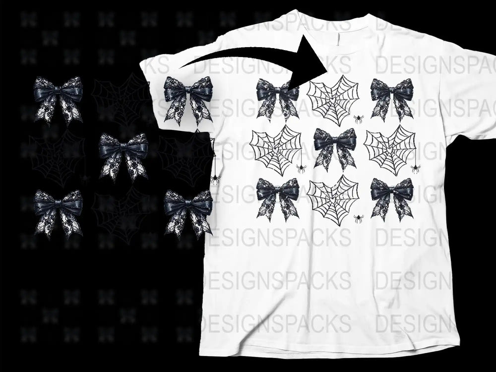 Gothic Spider Web and Bats T-Shirt, Black and White Halloween Tee, Unisex Graphic Shirt for Spooky Season
