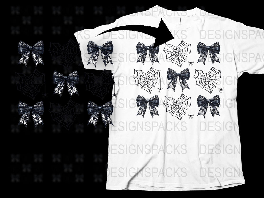 Gothic Spider Web and Bats T-Shirt, Black and White Halloween Tee, Unisex Graphic Shirt for Spooky Season