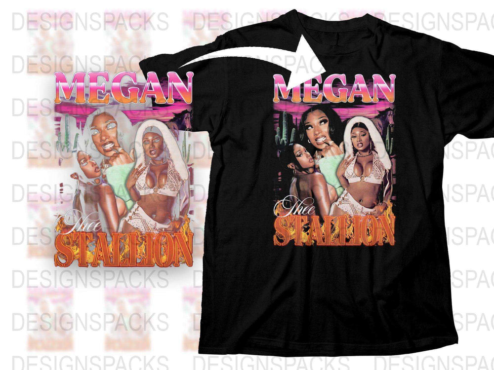 Megan Thee Stallion T-Shirt, Hip Hop Artist Graphic Tee, Music Fan Merch, Women's Black Shirt, Pop Culture Apparel, Gift Idea