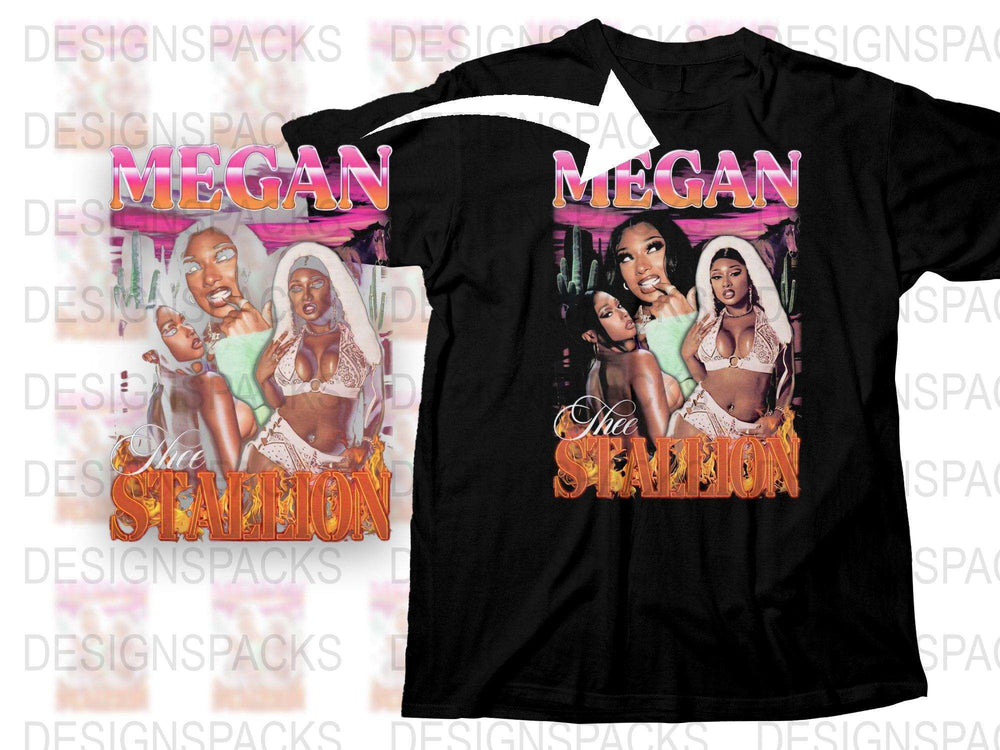 Megan Thee Stallion T-Shirt, Hip Hop Artist Graphic Tee, Music Fan Merch, Women's Black Shirt, Pop Culture Apparel, Gift Idea