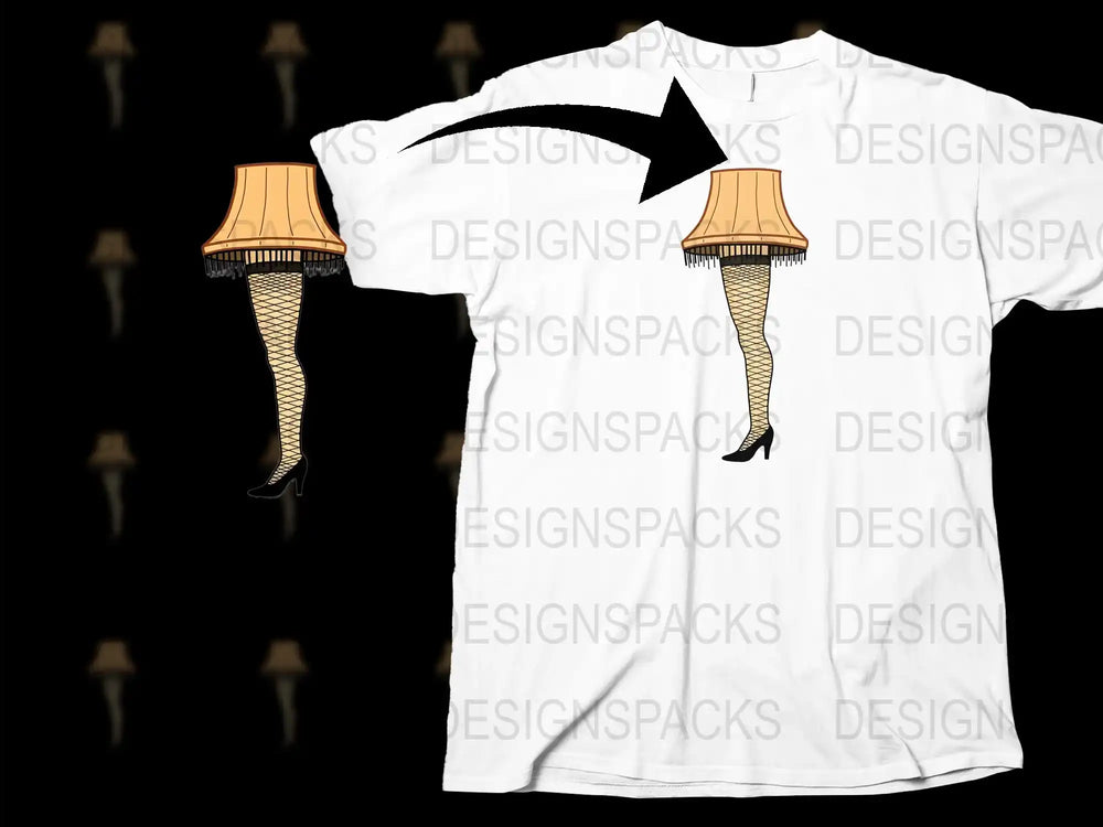 Unique Leg Lamp Graphic T-Shirt, Funny Christmas Movie Inspired Tee, Soft Cotton Casual Shirt for Holiday Gifts and Parties