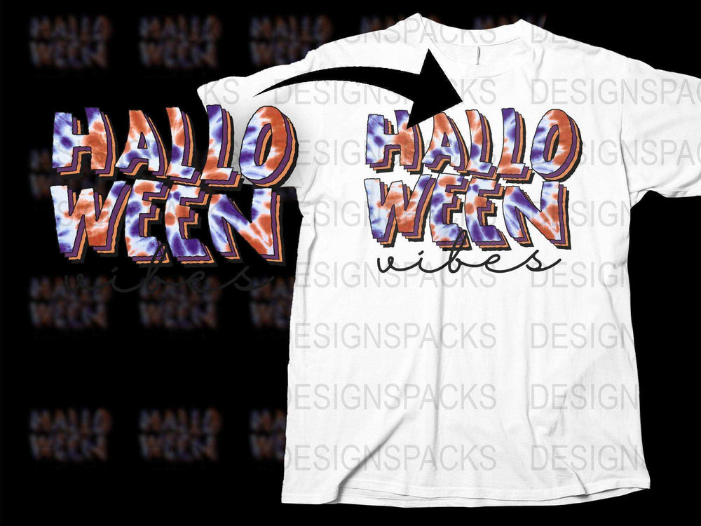 Halloween Graphic T-Shirt, Colorful Text Design, Spooky Casual Wear, Unisex Adult Apparel