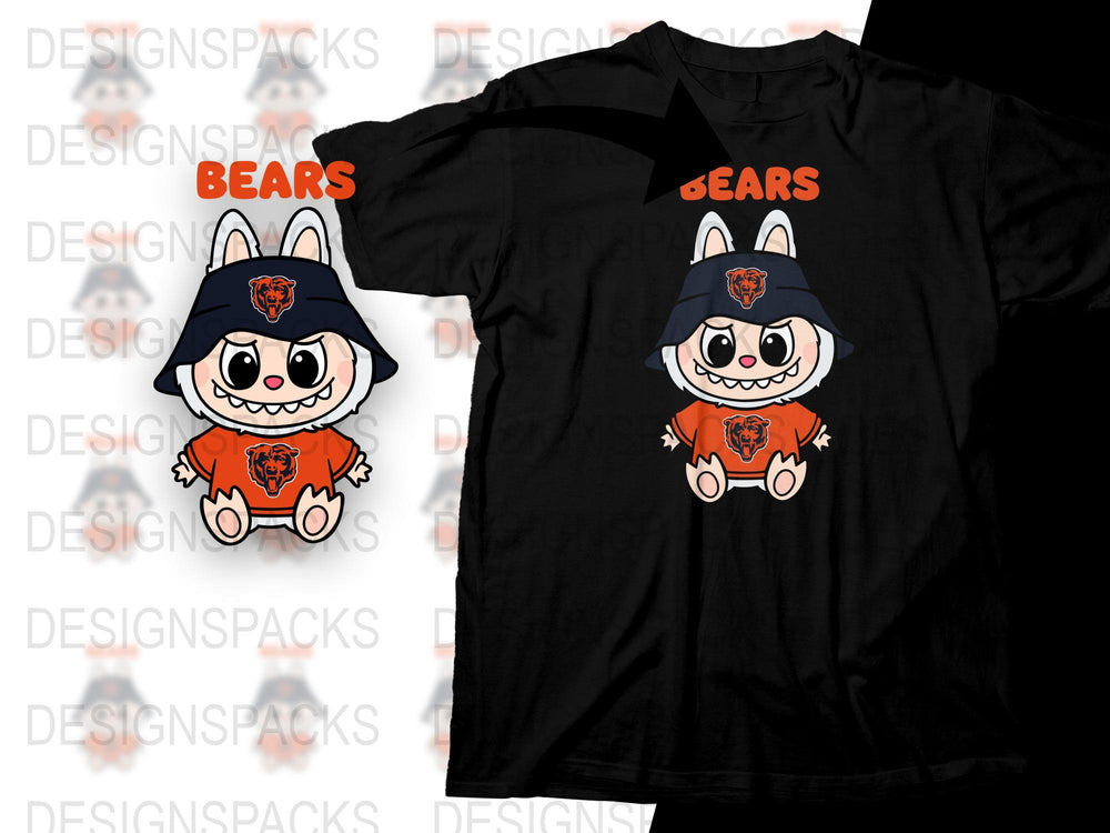 Cute Bear Character T-Shirt, Cartoon Animal Graphic Tee, Kids and Adults Casual Wear