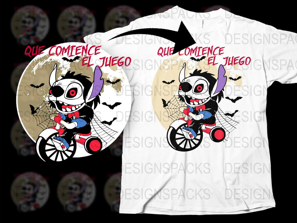 Unique Horror Clown Graphic T-Shirt, Que Comience El Juego, Halloween Spooky Tee, Unisex Casual Shirt for Horror Fans