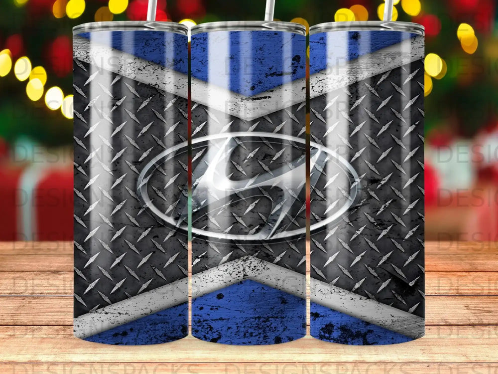 Hyundai Diamond Plate Blue White Tumbler product type
