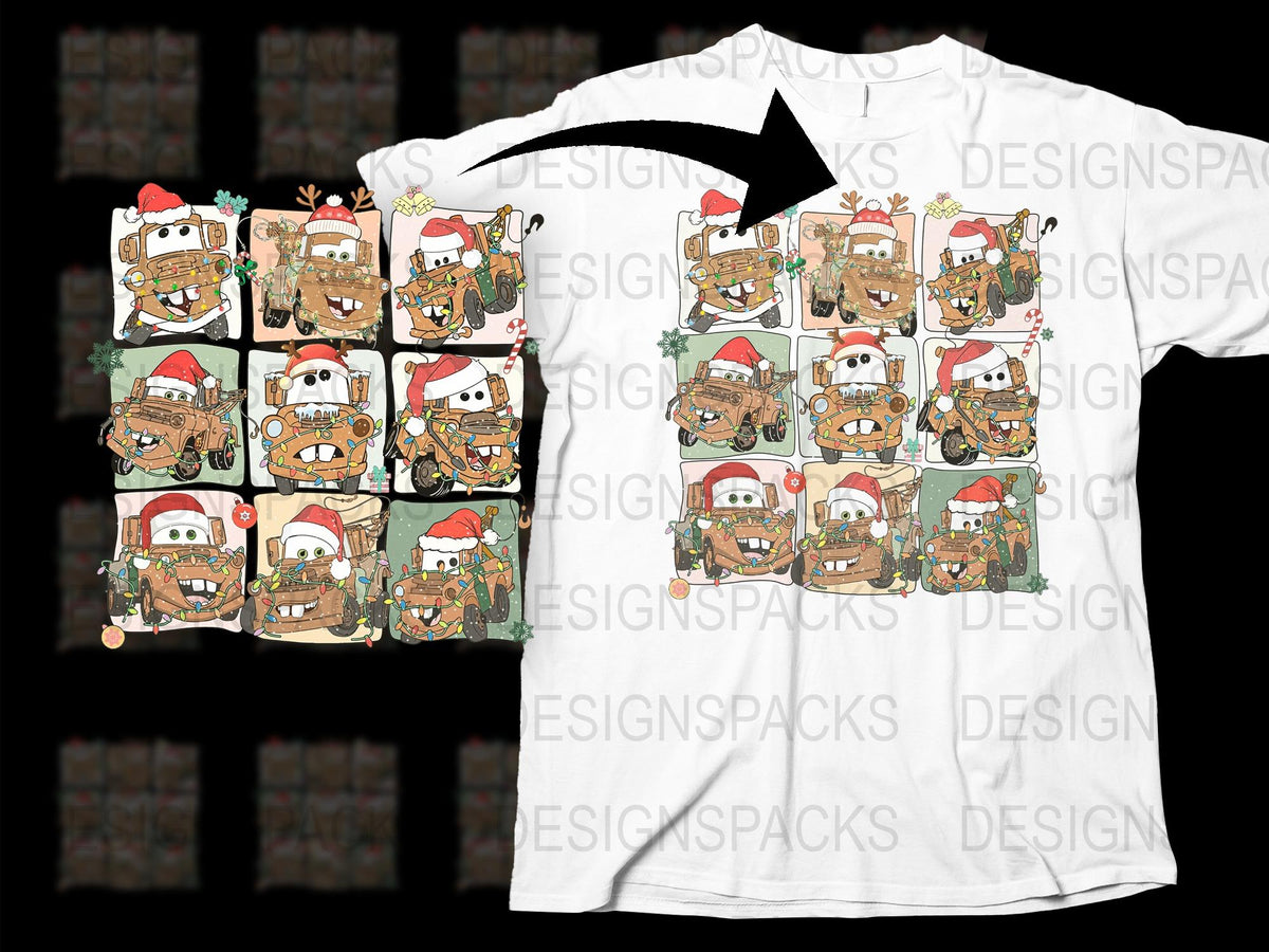 Christmas T-Shirt with Cute Cartoon Owls in Santa Hats Family Holiday Festive Apparel for All Ages