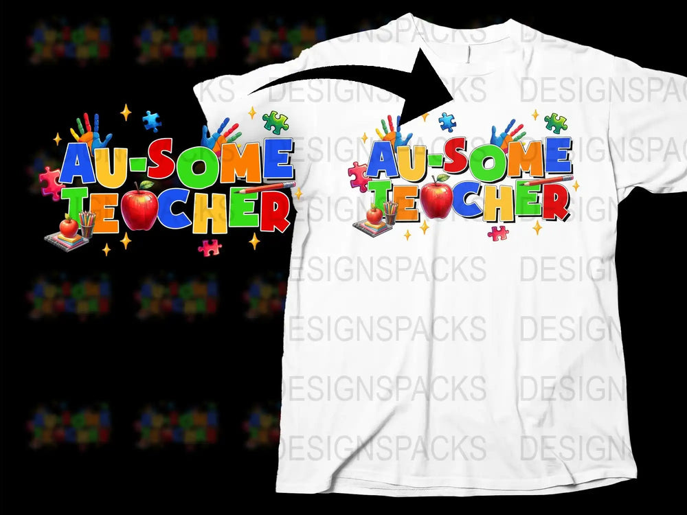 Autism Awareness T-Shirt, Au-Some Teacher Graphic Tee, Colorful Educator Appreciation, Special Education Gift