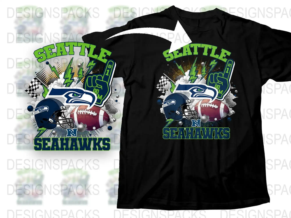 Seattle Seahawks T-Shirt, Fan Gear Sports Tee, Football Graphic Shirt, Vintage Helmet Design, Unisex Clothing