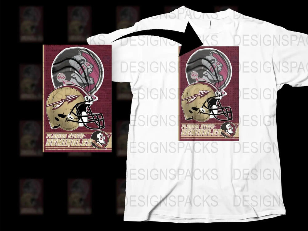 Florida State Seminoles T-Shirt, Football Helmet Graphic Tee, Sports Fan Apparel, College Team Merchandise