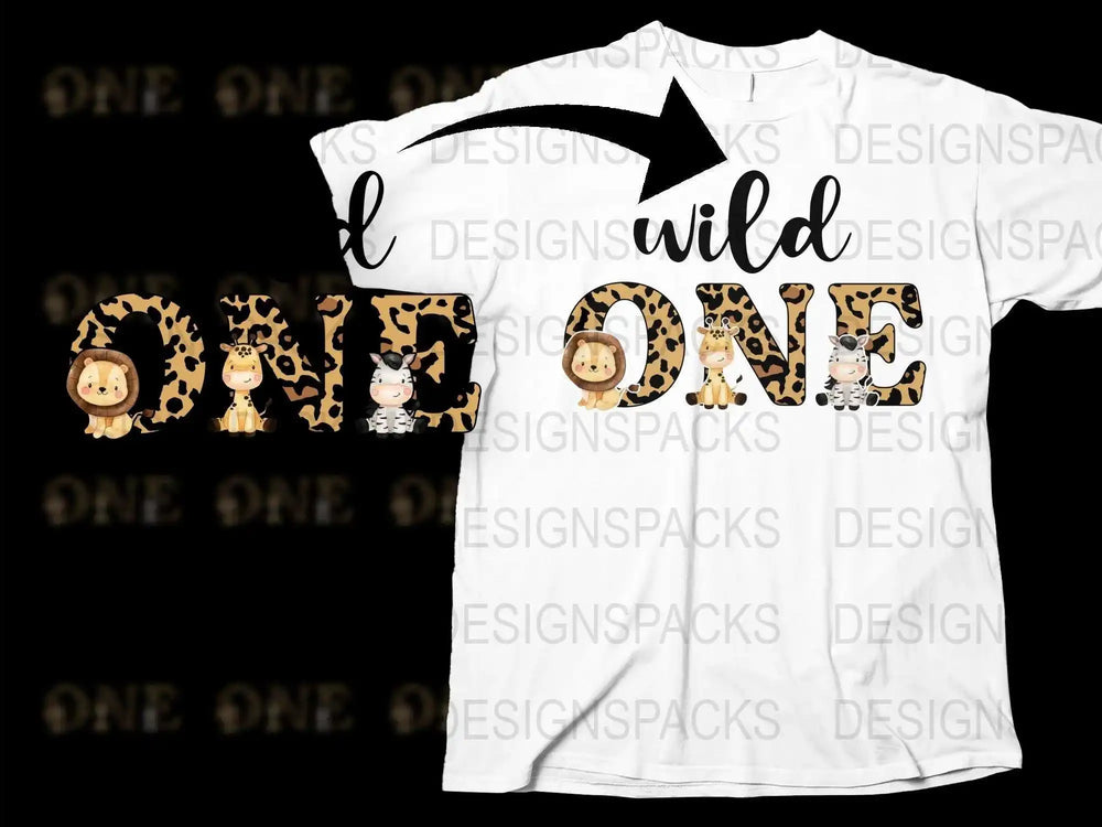 Wild One Safari Animals Birthday Shirt, Jungle Theme Kids Party T-Shirt, Unisex Children's Clothing, Custom Graphic Tee Designs