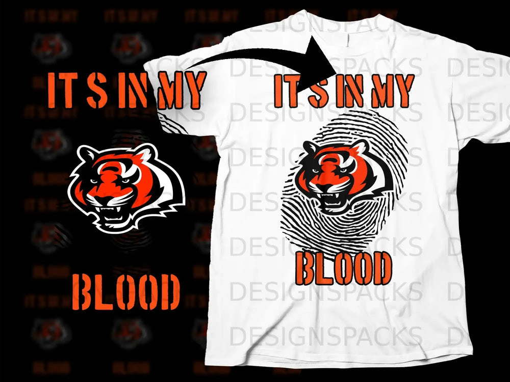 It's In My Blood Tiger Fingerprint Graphic Shirt