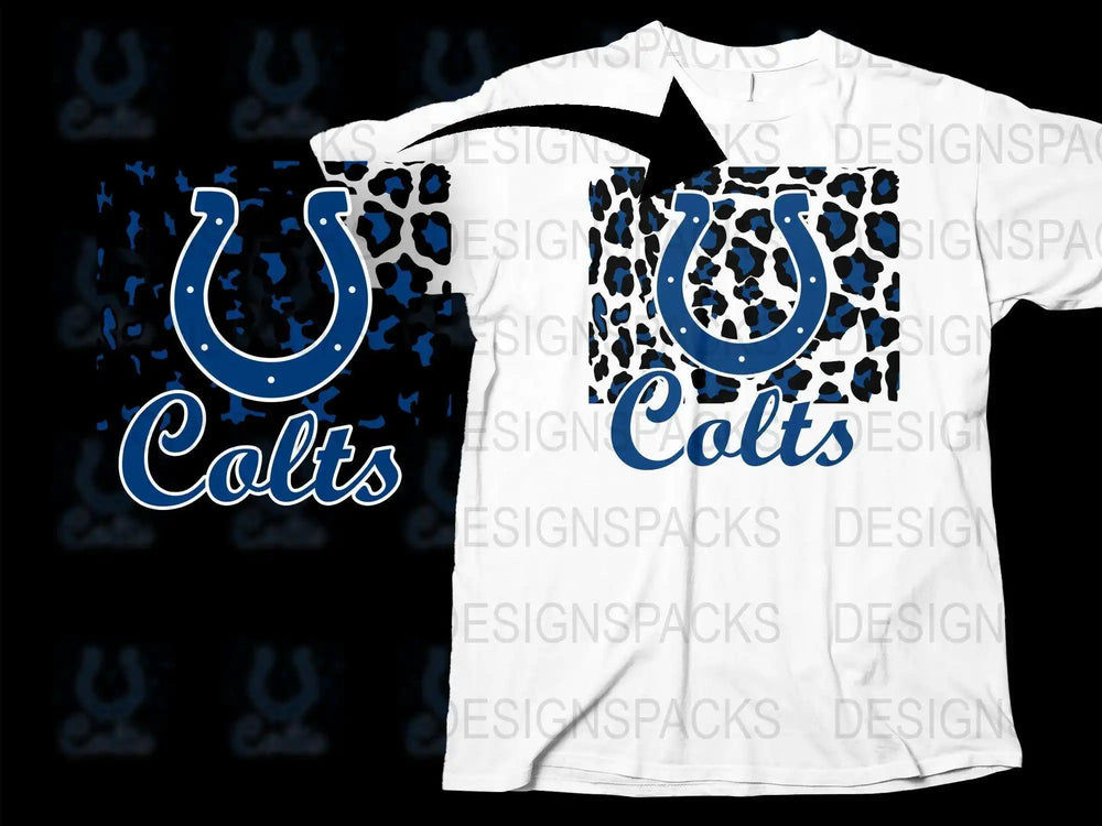 Indianapolis Colts Inspired T-Shirt, Blue White Sports Fan Apparel, Football Team Graphic Tee Design