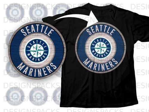 Seattle Mariners Wooden Sign Design T-shirt