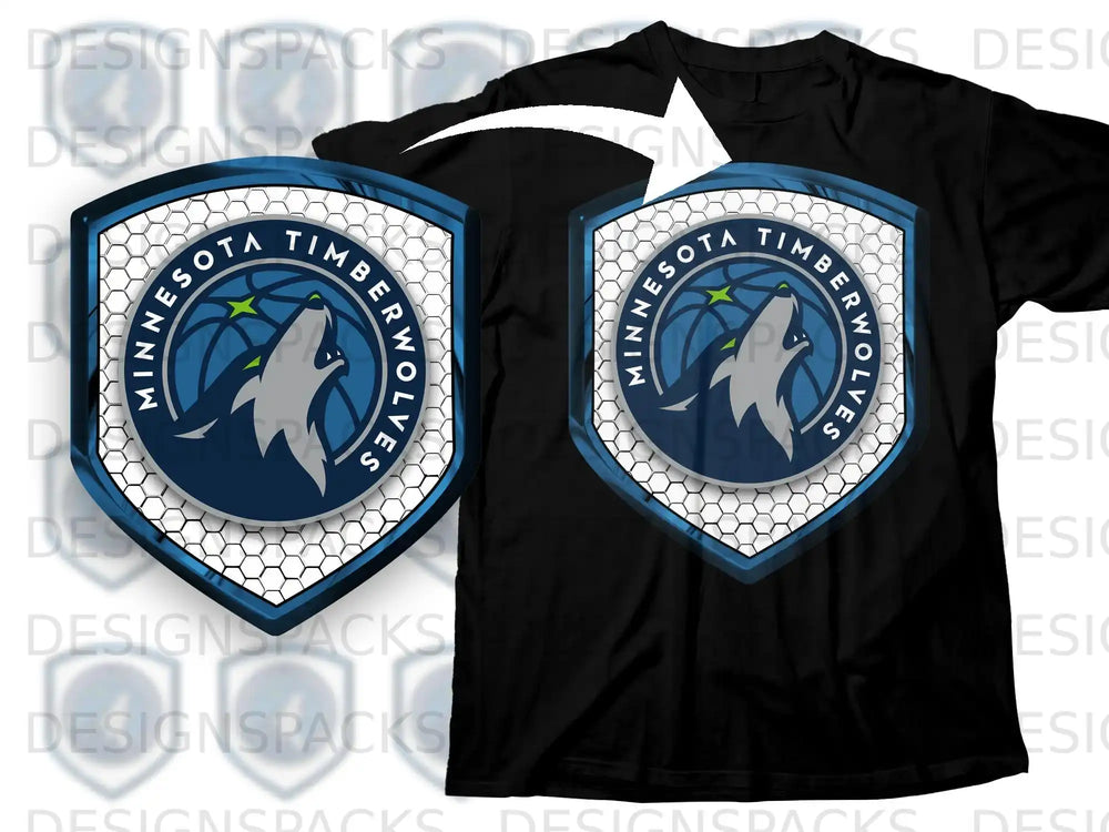 Minnesota Timberwolves Logo Shield Design T-Shirt