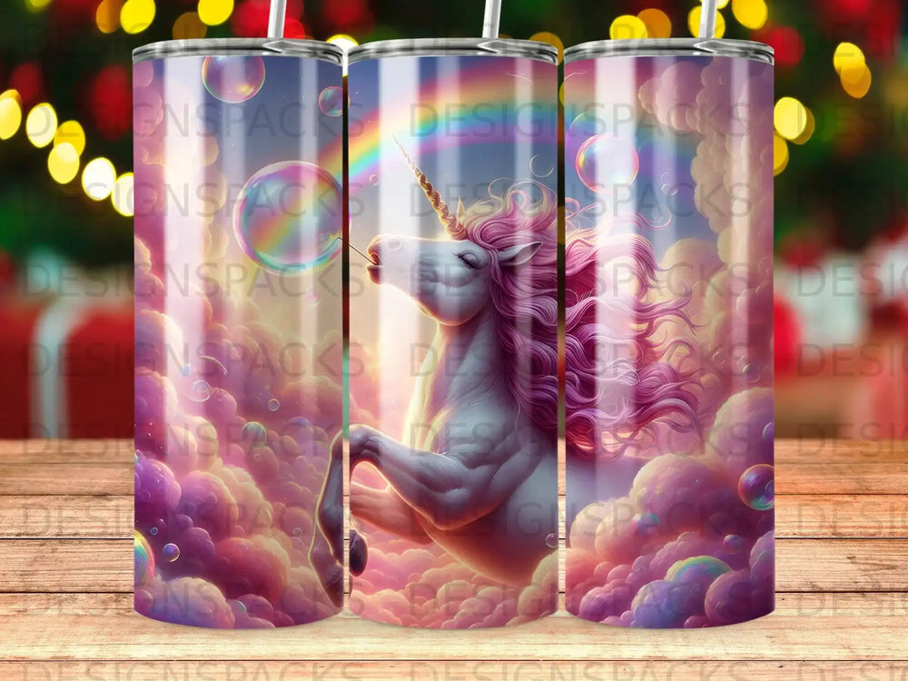 Unicorn Pink Mane Rainbow Bubbles Fantasy Clouds Magical product type