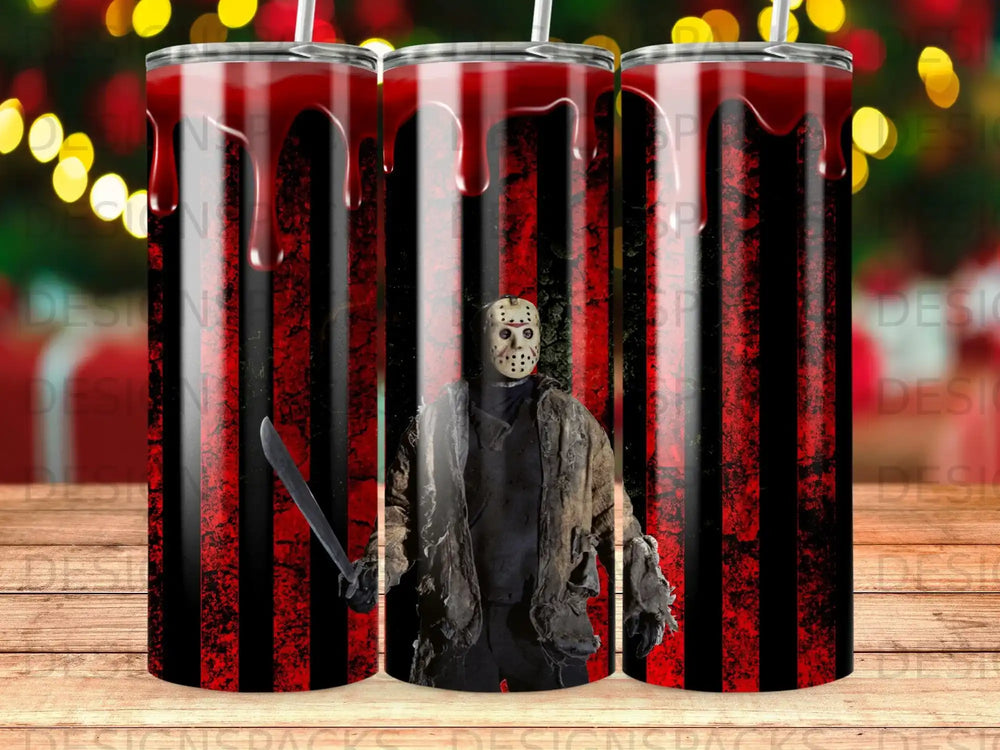 Jason Hockey Mask Blood Drip Horror Red Stripe Scary product type