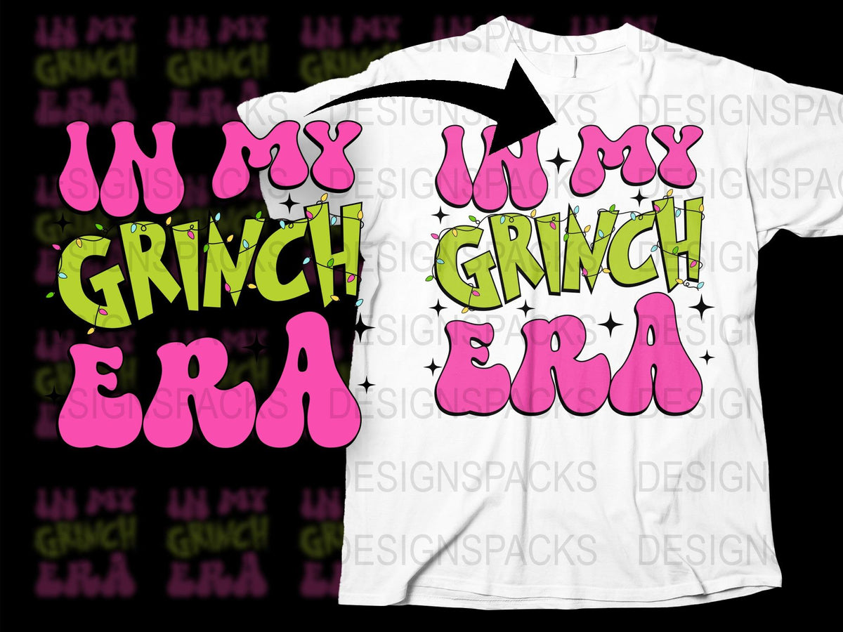 Grinch Era T-Shirt, Neon Green and Pink, Funny Christmas Holiday Tee, Unisex Graphic Shirt