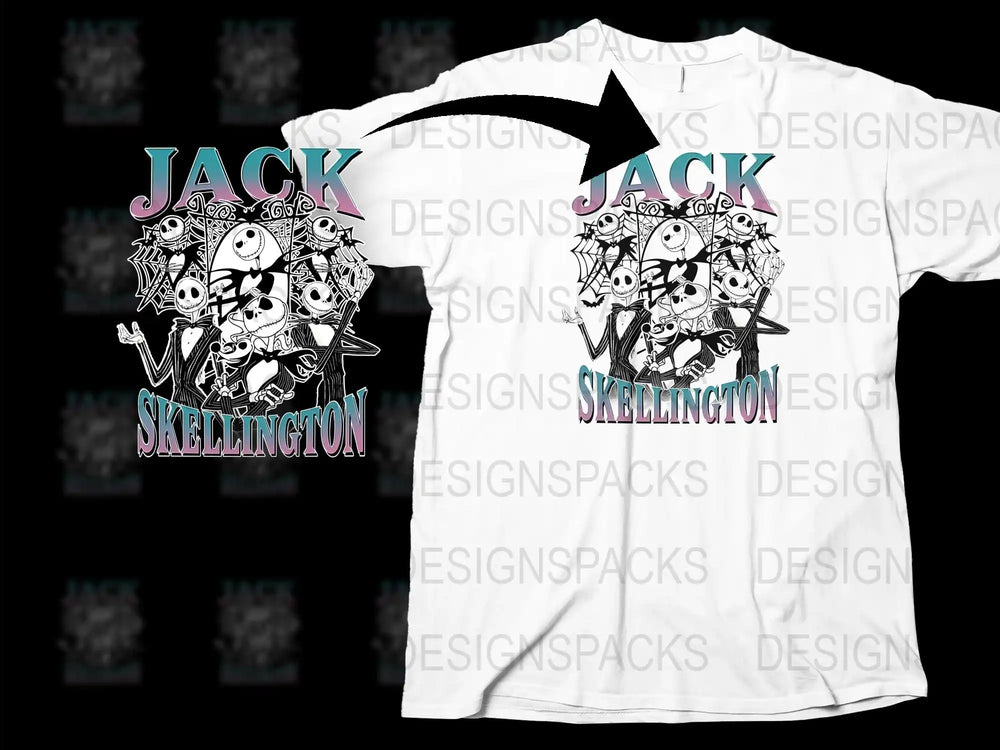 Jack Skellington T-Shirt, Nightmare Before Christmas Inspired Tee, Unisex Graphic Shirt Design