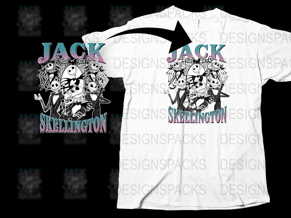 Jack Skellington T-Shirt, Nightmare Before Christmas Inspired Tee, Unisex Graphic Shirt Design
