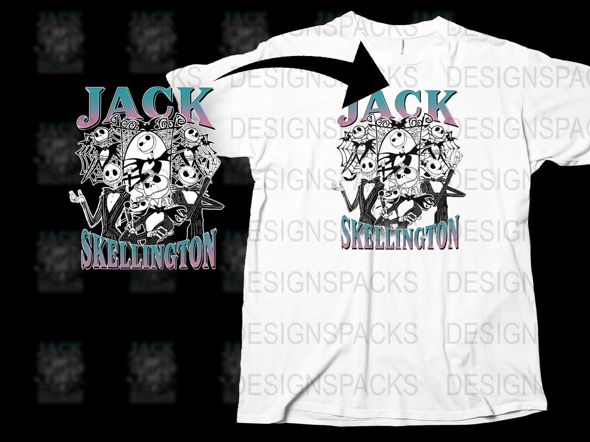 Jack Skellington T-Shirt, Nightmare Before Christmas Inspired Tee, Unisex Graphic Shirt Design