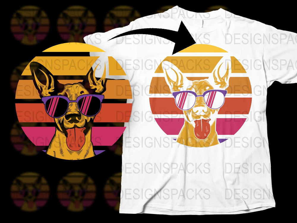 Cool Dog T-Shirt, Retro Sunglasses Graphic Tee, Hipster Dog Print, Unisex Adult Summer Fashion Top