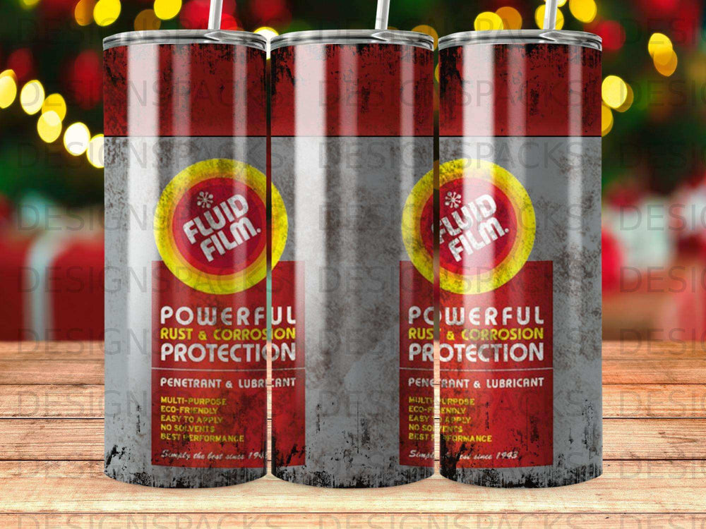 Fluid Film can with "Powerful Rust & Corrosion Protection" text.