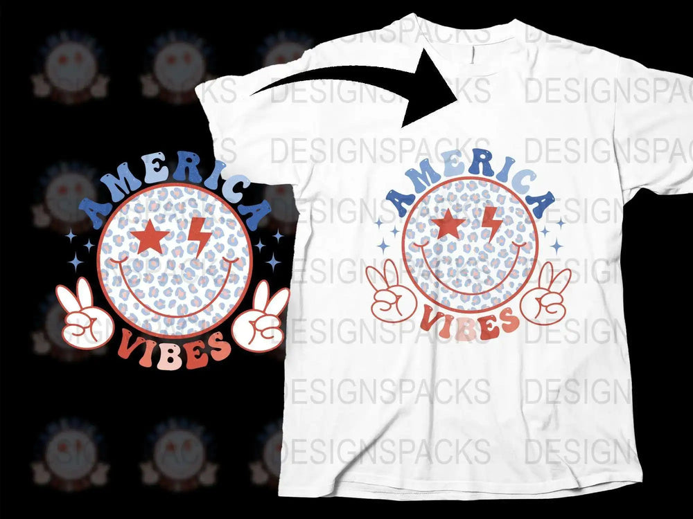 America Vibes T-Shirt, Patriotic Tee, Red White Blue Star Casual Wear, USA Graphic Shirt, Unisex Fashion Top