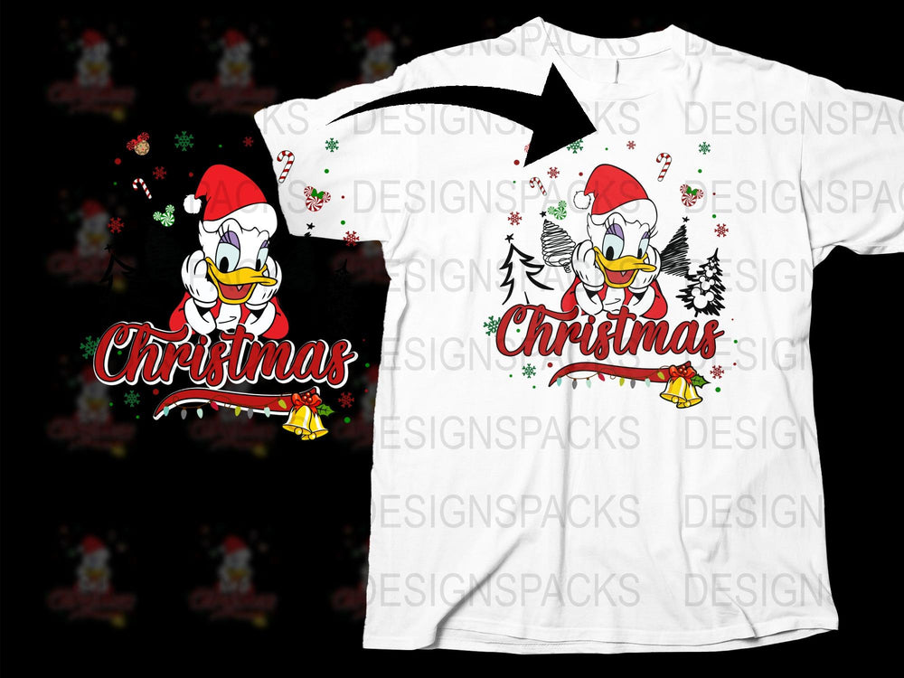 Festive Christmas Duck T-Shirt, Holiday Graphic Tee, Cute Animal Winter Design, Unisex Casual Holiday Apparel