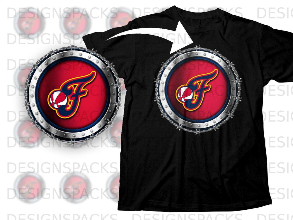 Bold F Emblem with Barbed Wire Graphic T-Shirt