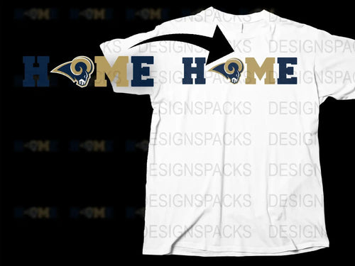 Los Angeles Rams Home Graphic T-Shirt, NFL Team White Tee, Sports Casual Wear