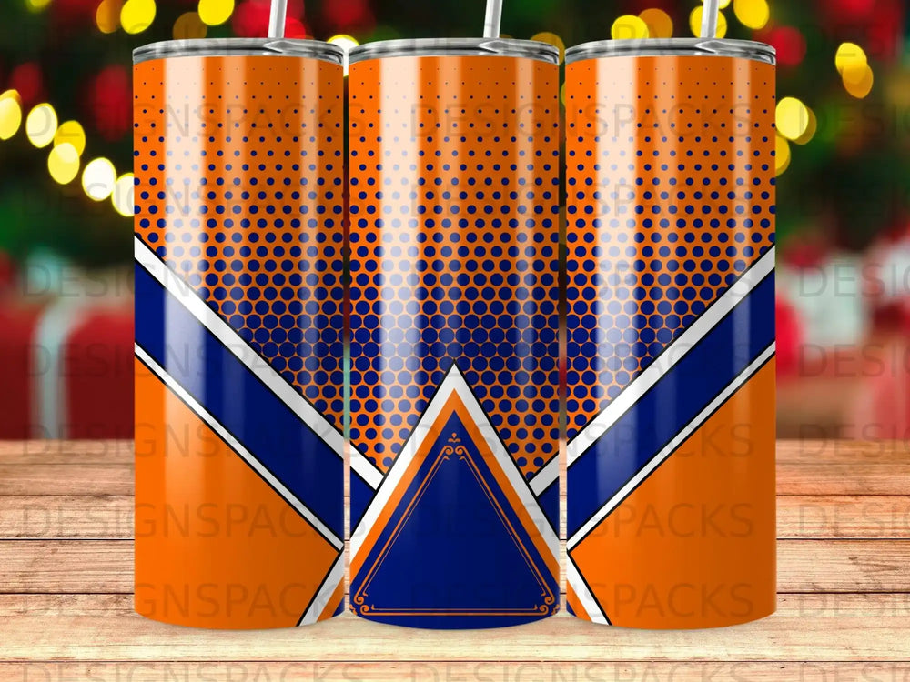 Orange Blue Halftone Dots Geometric Triangle Pattern product type