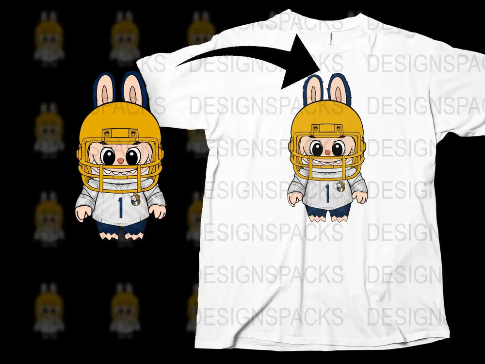 Cute Cartoon Football Player T-Shirt, Kids Sports Graphic Tee, Unique Children's Athletic Apparel