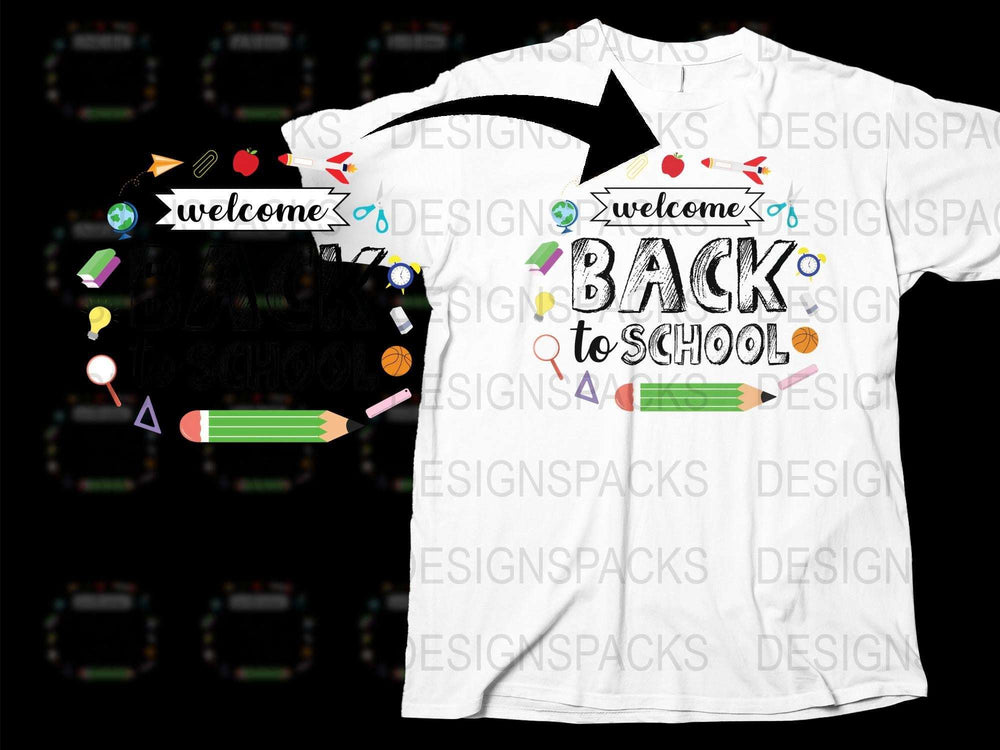 Welcome Back to School T-Shirt, Colorful Pencil Design, Teacher Gift, Student Tee, First Day of School Outfit
