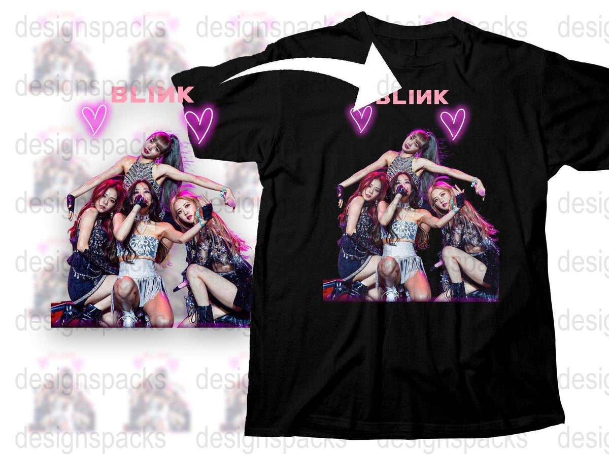 BLACKPINK Graphic T-Shirt, K-Pop Inspired All-Over Print Tee, Vibrant Pop Music Merch, Girl Band Fan Gift