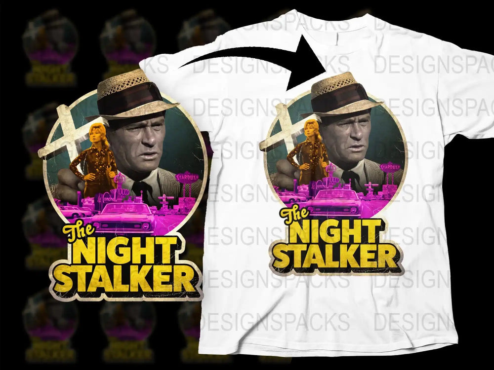 Vintage Night Stalker Graphic T-Shirt, Retro Movie Tee, Unisex Pop Culture Shirt, Collector's Item, Bold Printed Design
