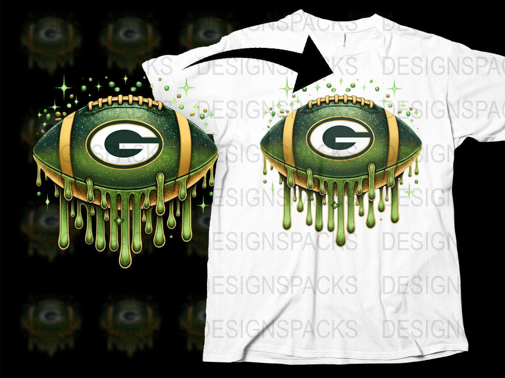 Green Bay Football Eye Graphic T-Shirt, Melting Dripping Design, Sports Fan Apparel, Unisex Fashion Tee