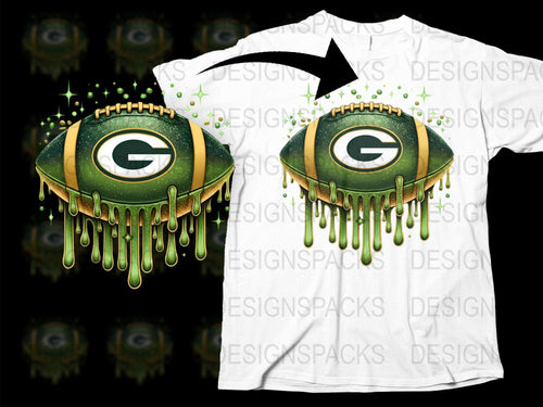 Green Bay Football Eye Graphic T-Shirt, Melting Dripping Design, Sports Fan Apparel, Unisex Fashion Tee