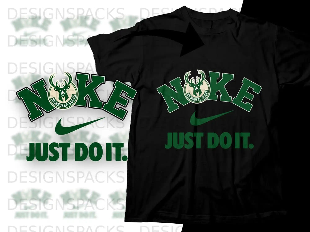 Milwaukee Bucks "Just Do It." t-shirt with Nike logo.