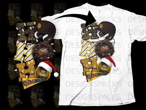 San Diego Padres Themed Fun Christmas Letters Shirt