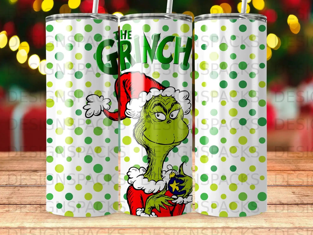 The Grinch character polka dots holiday tumbler product type