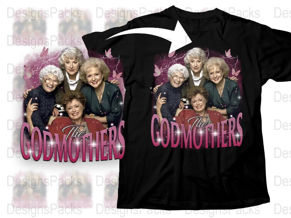 The Godmothers Vintage TV Show T-Shirt, Classic Sitcom Graphic Tee, Retro Television Series Fan Apparel, Comfortable Cotton Shirt
