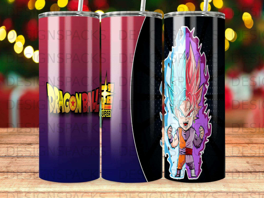 Dragon Ball Z Goku character design on a tumbler.