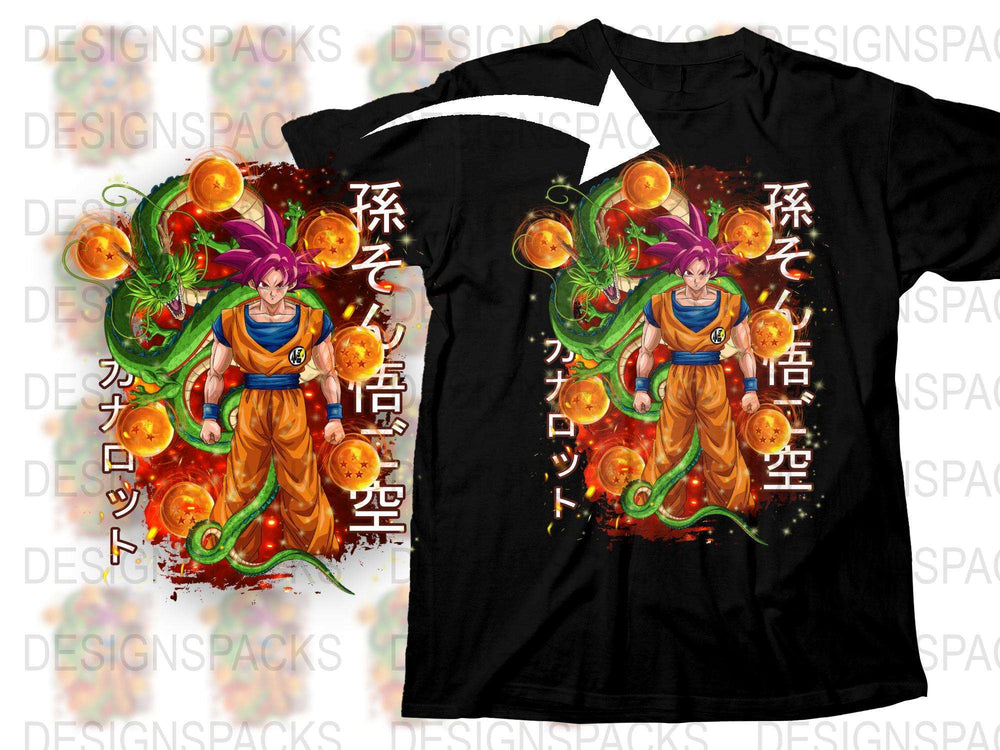 Anime Inspired Dragon Fighter Graphic Tee, Colorful Manga Character T-Shirt, Vibrant Casual Wear