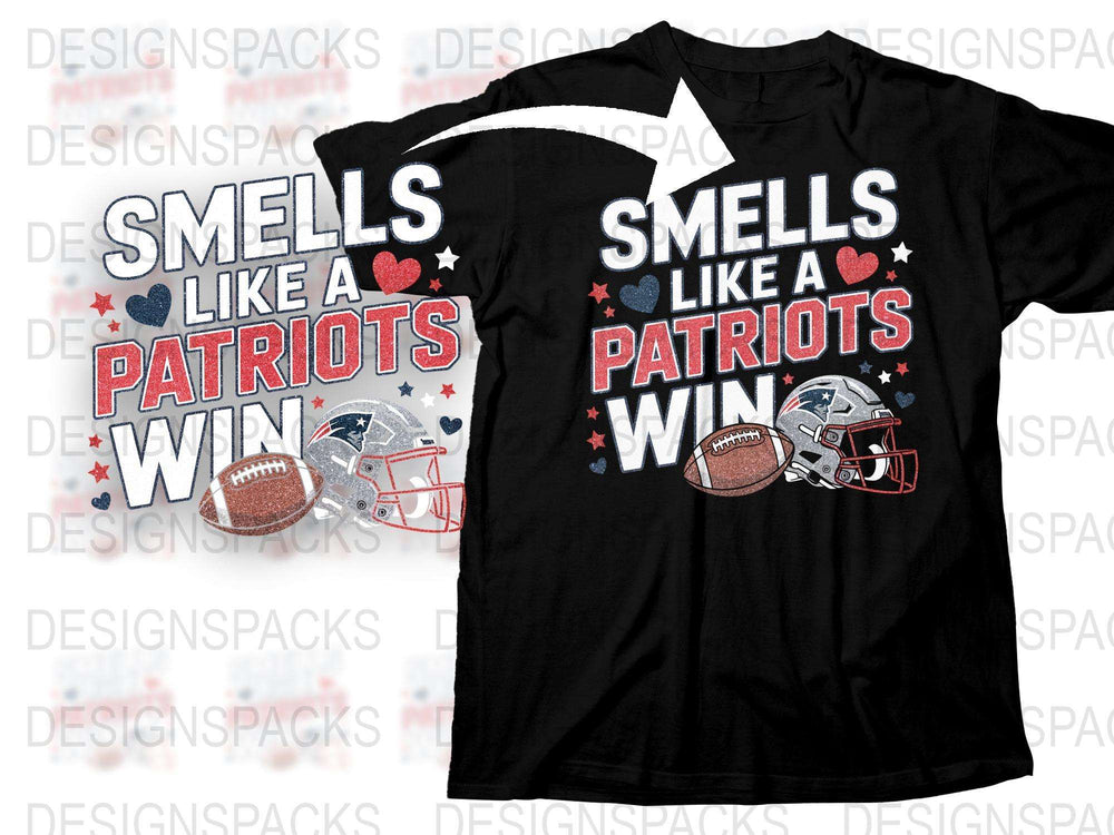 Smells Like a Patriots Win T-Shirt, Football Fan Graphic Tee, Sports Victory Apparel, Game Day Shirt, Gift for Fans